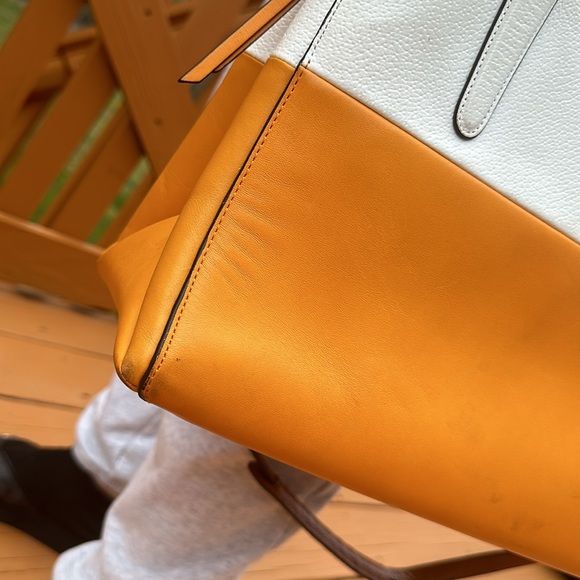 COACH BOROUGH BAG COLORBLOCK RETRO BOARSKIN LEATHER BRIGHT MANDARIN F31121 - Picture 8 of 16